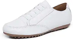 Tênis Feminino Casual Sapatenis Mocatênis de Couro Legítimo Branco Exclusivo Super Conforto