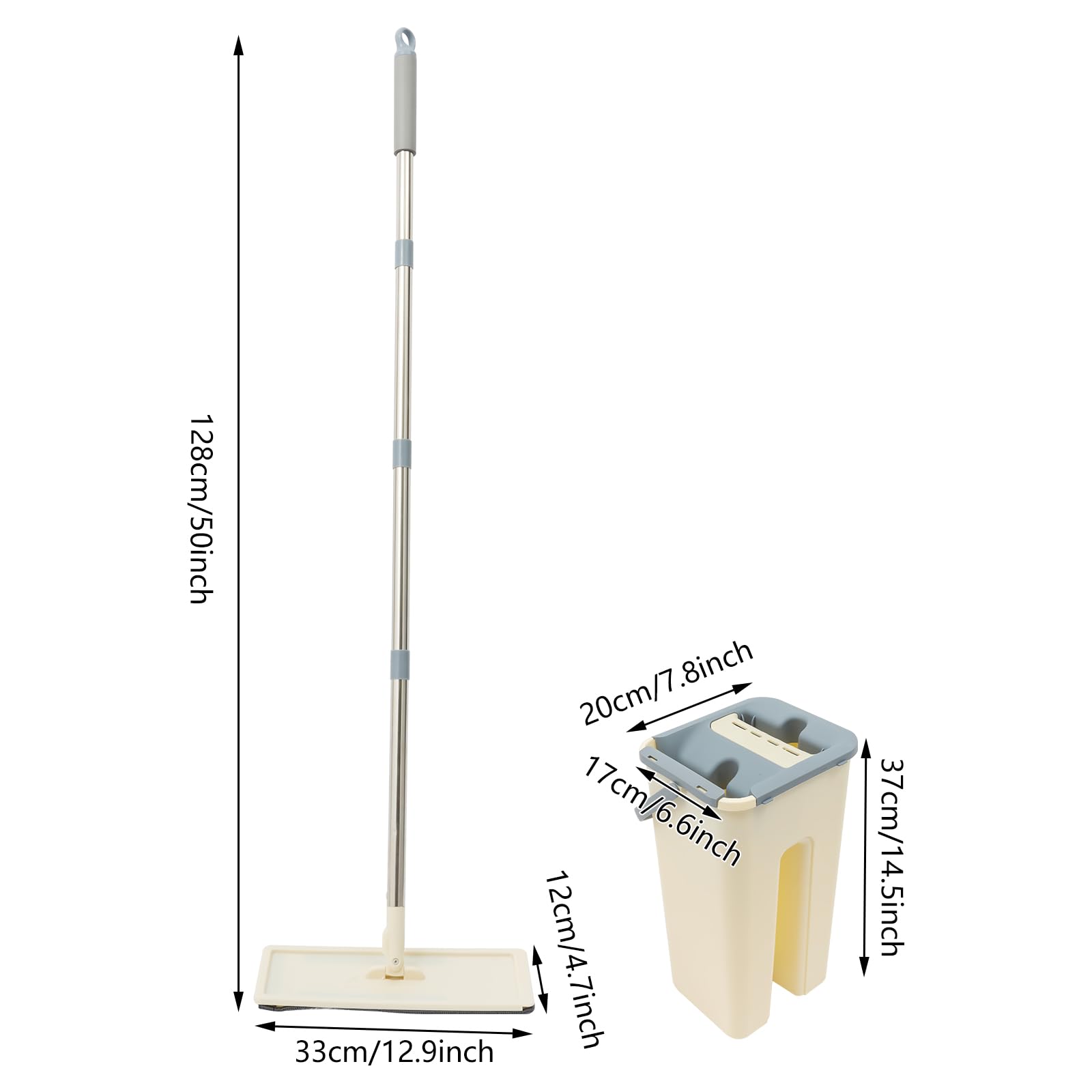 Juego de fregona con cubo, juego de 360 mopas + 10 almohadillas de microfibra para azulejos, madera dura, mármol