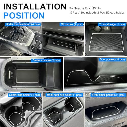 3D insertos para portavasos Toyota RAV4 17 piezas blanco miniatura 5