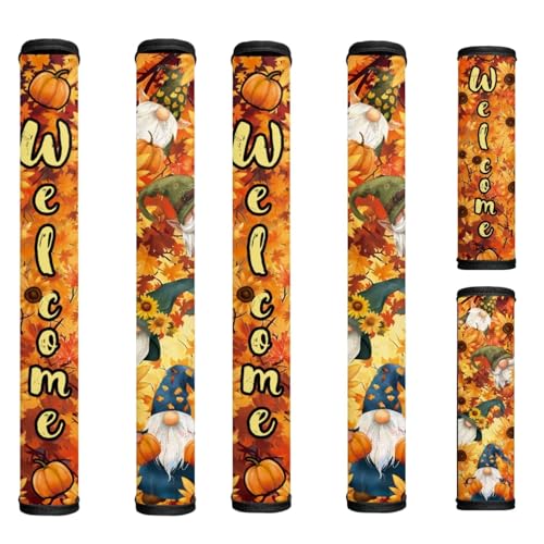 Image of 6 Piece Refrigerator Handle Covers Maple Leaf Fridge Handle Covers Washable Appliance Handles Cover for Fridge Microwave Stove Dishwasher Fall Decor for Kitchen