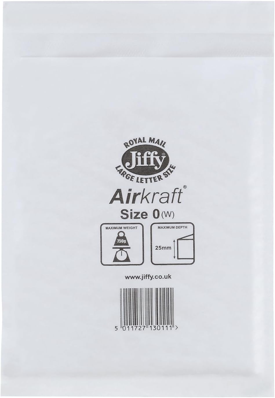 AirKraft Size 0 Bubble Lined Mailer White (Pack of 100) MAKC88003