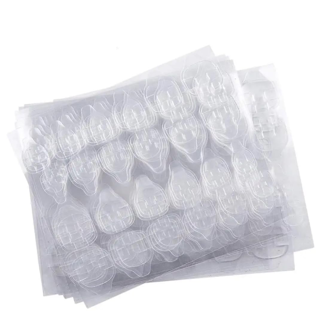 QUEENFINGER 10 Sheets Double-Sided Nail Jelly Sticker Waterproof Breathable Glue Tabs Jelly Glue Adhesive Tabs Super Sticky Fake Nail Glue Stickers for Manicure(10 Sheets 240 pcs, 6.2 cm)-image-44