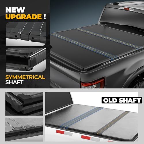 Image of Auto Dynasty FRP Hard Tri-Fold Tonneau Cover for 2009-2018 Ram 1500 5.7Ft | Truck Bed Cover for 2009-2018 Ram 1500, 2019-2025 Ram 1500 Classic, 5.7Ft /68Inch Fleetside Bed