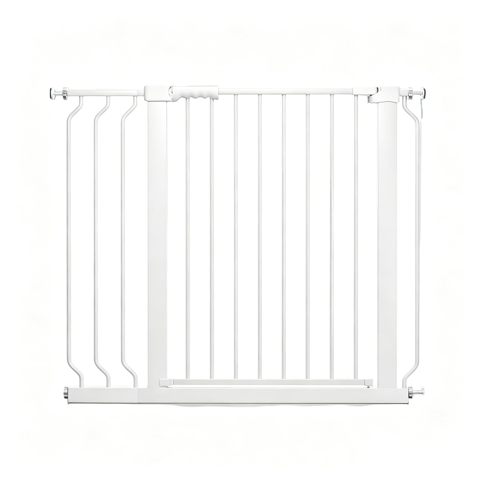 Zuiquity Escape-Proof Pet Gate for Dogs & Cats, Heavy-Duty Adjustable Stair Gate, 3-Lock Auto-Close Dog Gate with 180° Swing Door for Doorways & Stairs(Size:207-217cm/81-85in,Color:white)