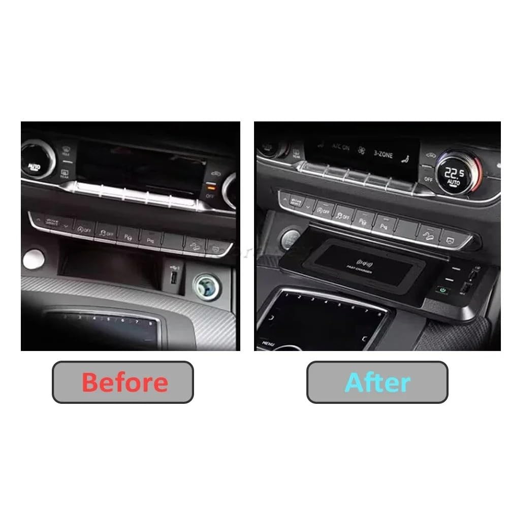 Chargeur sans fil rapide for voiture, compatible avec Q5 SQ5 2018 – 2020, support de téléphone, multi-port Usb, contrôle central intégré