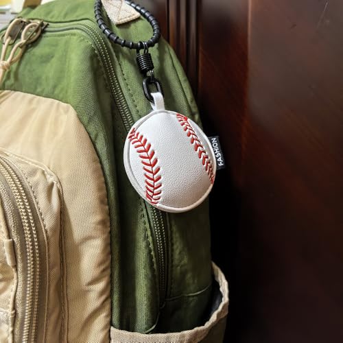 Image of Leather Ball Keychain Wristlet Sports Key Ring Car Key Wallet Backpack Bag Gym Accessories Gifts for Men Women