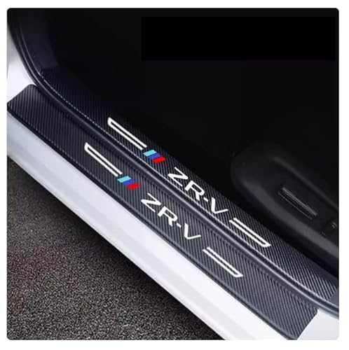 TADOKAPATU 新型ZR-V RZ系 専用 内外側 スカッフプレート サイドステップ ステップガード 汚れ防止 滑り止め 傷防止 インテリアパネル アクセサリー レザー 8PCS 簡単取付【カーボン調】RZ-MKPK