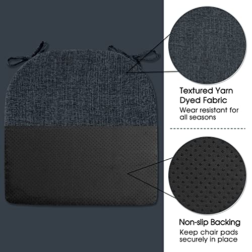 Basic Beyond Chair Cushions For Dining Chairs 4 Pack, Memory Foam Chair Cushion With Ties And Non Slip Backing, 16 X 16 Inches Chair Pads For Dining Chairs(Blue) #TOP4