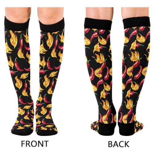Image of Wusikd Pirate Skulls Compression Socks for Women and Men Circulation Cute Long Socks for Athletic Running 1