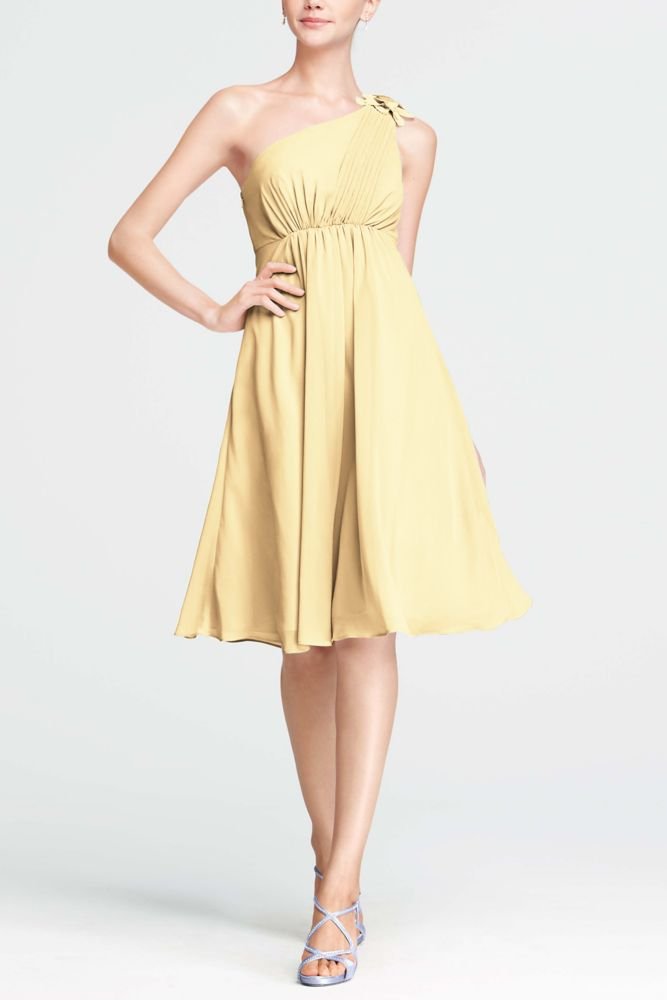 Davids Bridal One Shoulder Chiffon Bridesmaid Dress With Petal Detail |  Desertcart Brunei