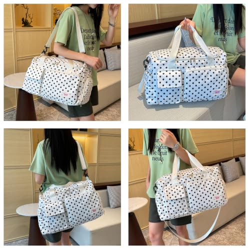 Image of Small Gym Bag for Women, Travel Duffle Bag Carry On Weekender Bag with Shoe Compartment
