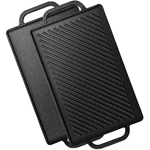 GFTIME Plancha de hierro fundido 33x21cm 2 en 1 Cover
