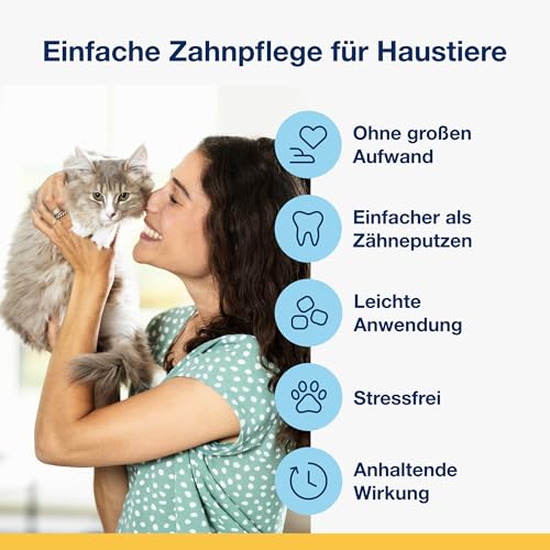 ProDen PlaqueOff Katzen Zahnpflege Snacks, Dose mit 120 Leckerli, natürliche Zahnpflege Katzen, Katzensnacks bei Plaque und für frischen Atem, Leckerli Katze Zahnbelag entferner