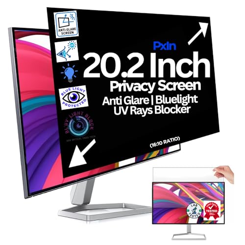 Image of Pxin FuTech 20.2 Inch (16:10) Monitor Privacy Screen Filter - NO Eye Strain | Anti-Blue Light + Anti-Glare | Privacy Screen Protector