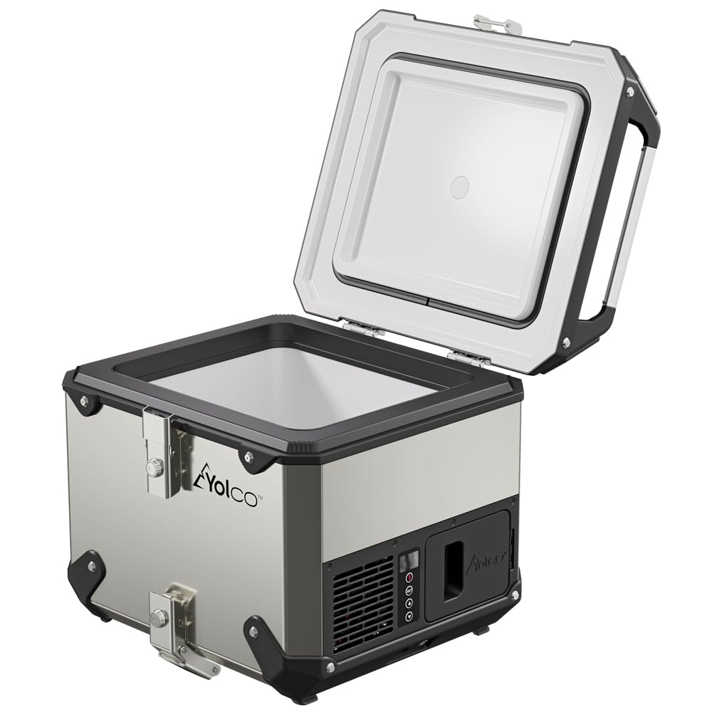 Yolco MCX17 Silver motocyklowa lodówka turystyczna Top Case – 17 l kompresorowa lodówka, -20°C, sterowanie za pomocą aplikacji, 12/24 V i 230 V