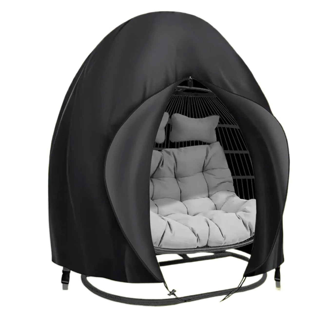 Waterproof Egg Chair Cover 210D Oxford Cloth Zipper Closure Outdoor Swing Protector