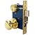 Em-D-Kay 5122 Polished Bras US3 Ornamental Iron Gate Door Double Cylinder Mortise Lock Set with 2-1/2" Backset and 1"X 7-1/8" Faceplate (Right Hand Reverse (for Out-Swing Doors))