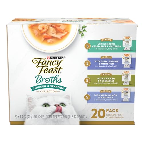 Purina Fancy Feast Chicken and Seafood Broth Food Topper (20 Pack) 1.4 oz - image 1