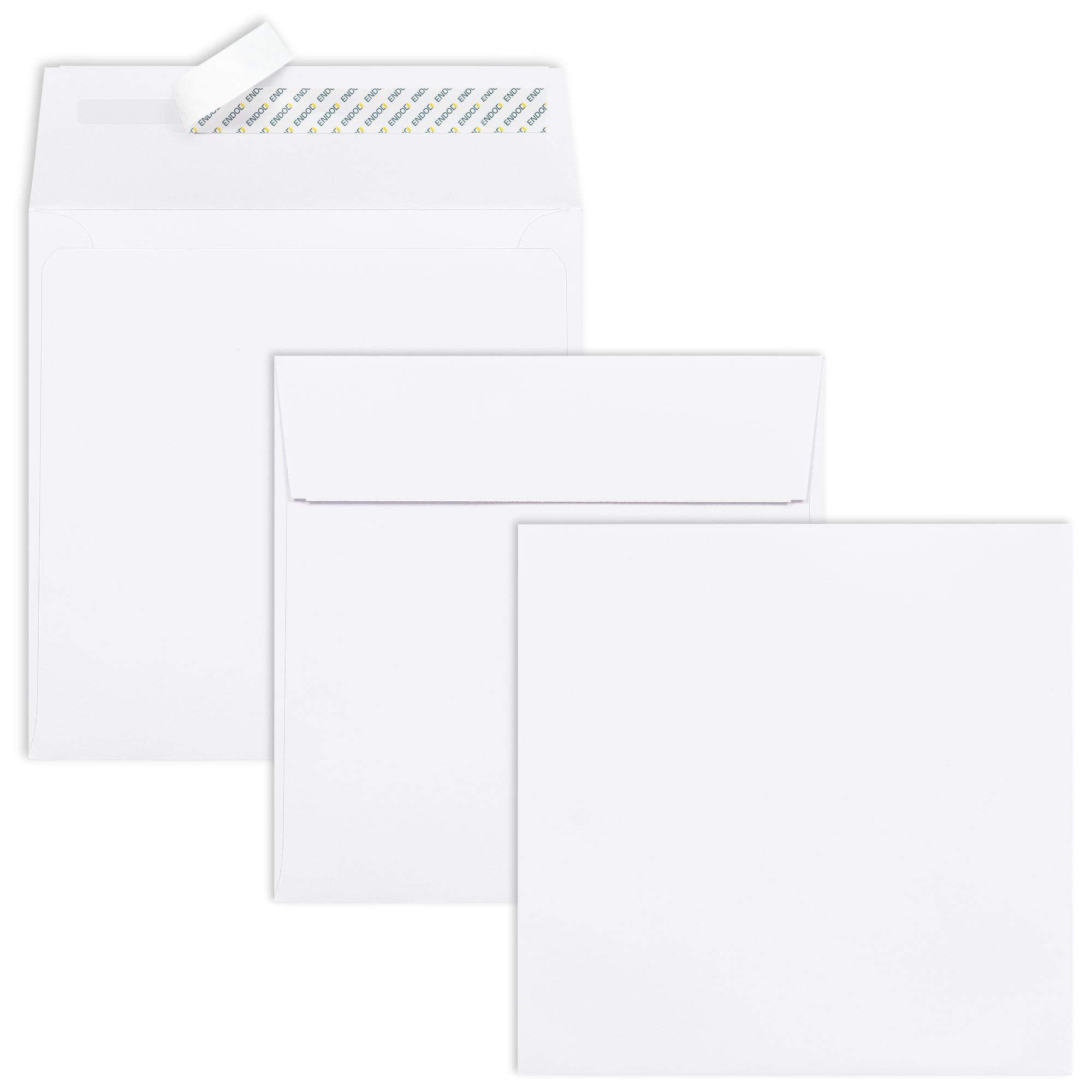 EnDoc 6x6 White Square Envelopes Self Seal - 25 Pack - Heavy-Duty 28lb Paper - Invitation Envelopes for Wedding Card Invitations, Christmas Greetings, Party, Photos, CD, DVD