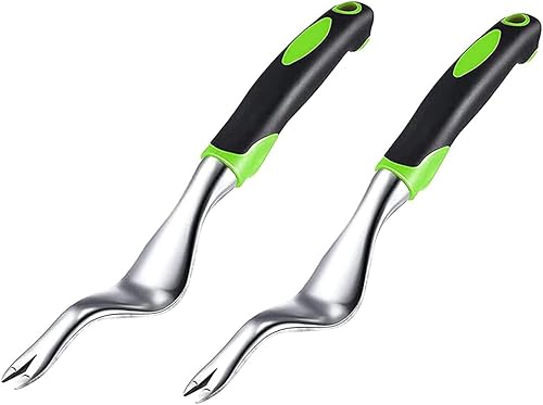 AngelReally Desmalezadora manual de jardín, 2 piezas de herramienta de eliminación de malezas con mango ergonómico, herramientas de desmalezado de