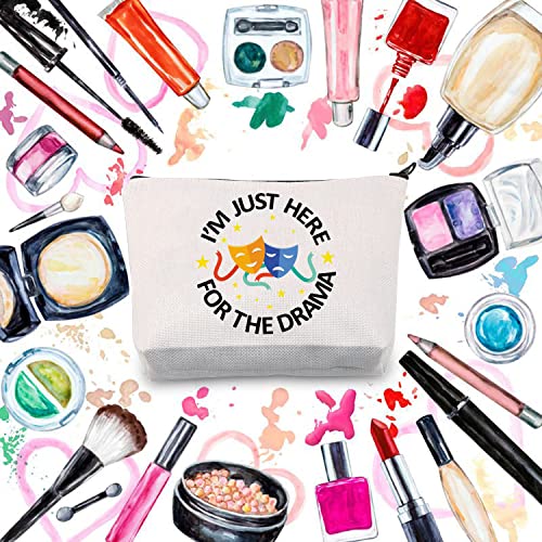 PLITI Theatre Makeup Bag Drama Gifts for Teen Girls Comedy Tragedy Masks Bag I'm Just Here for The Drama Family Reunion Gift (Just for Drama U) - Image 4