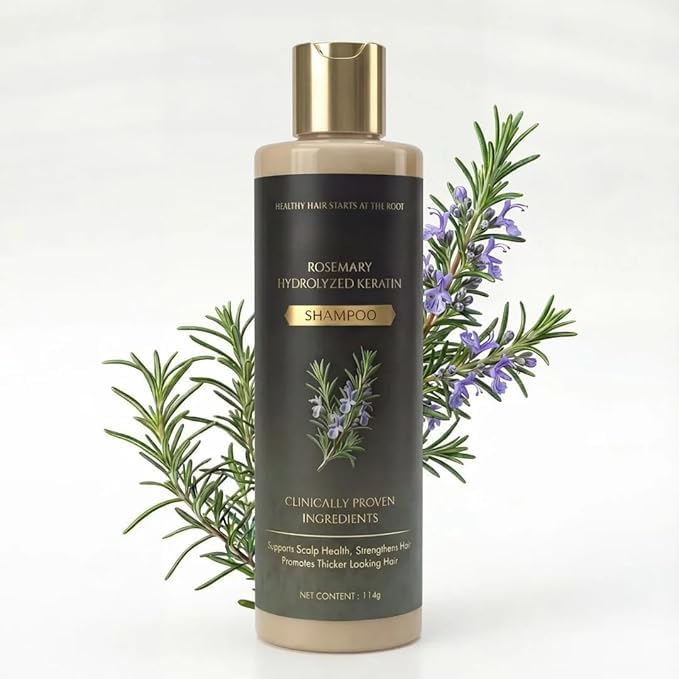 Organic Rosemary Hair Growth Shampoo, Natural Thickening & Strengthening Shampoo with Hydrolyzed Keratin and natural extract of rosemary (114g)
