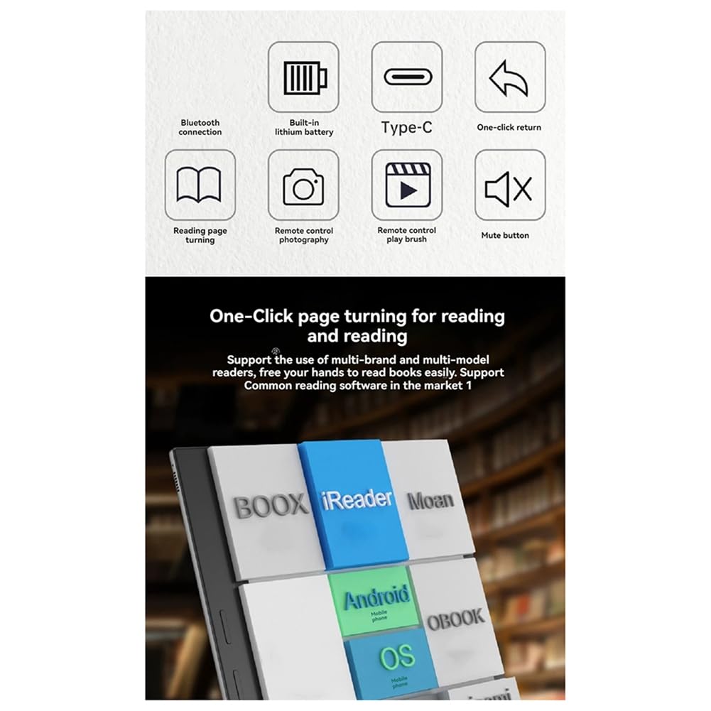 BT Page Turner per Lettore di Ebook Smartphone Bluetooth per Scorrere Video per Android/iOS Lazy Artifact