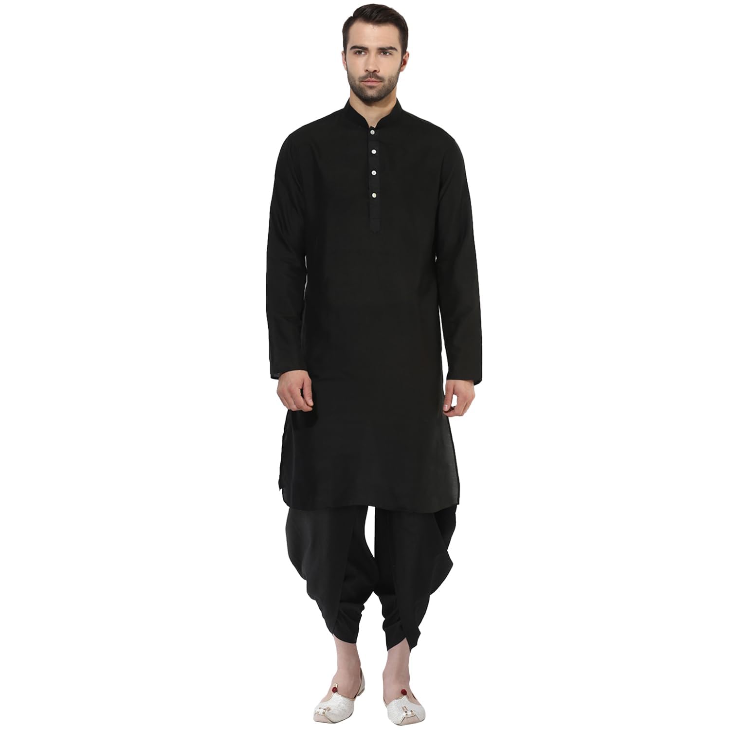 Kisah Men Printed Kurta Set, Full Sleaves, Knee Length, Straight, Regular Fit, Mandarin Collar Ethnic Wear