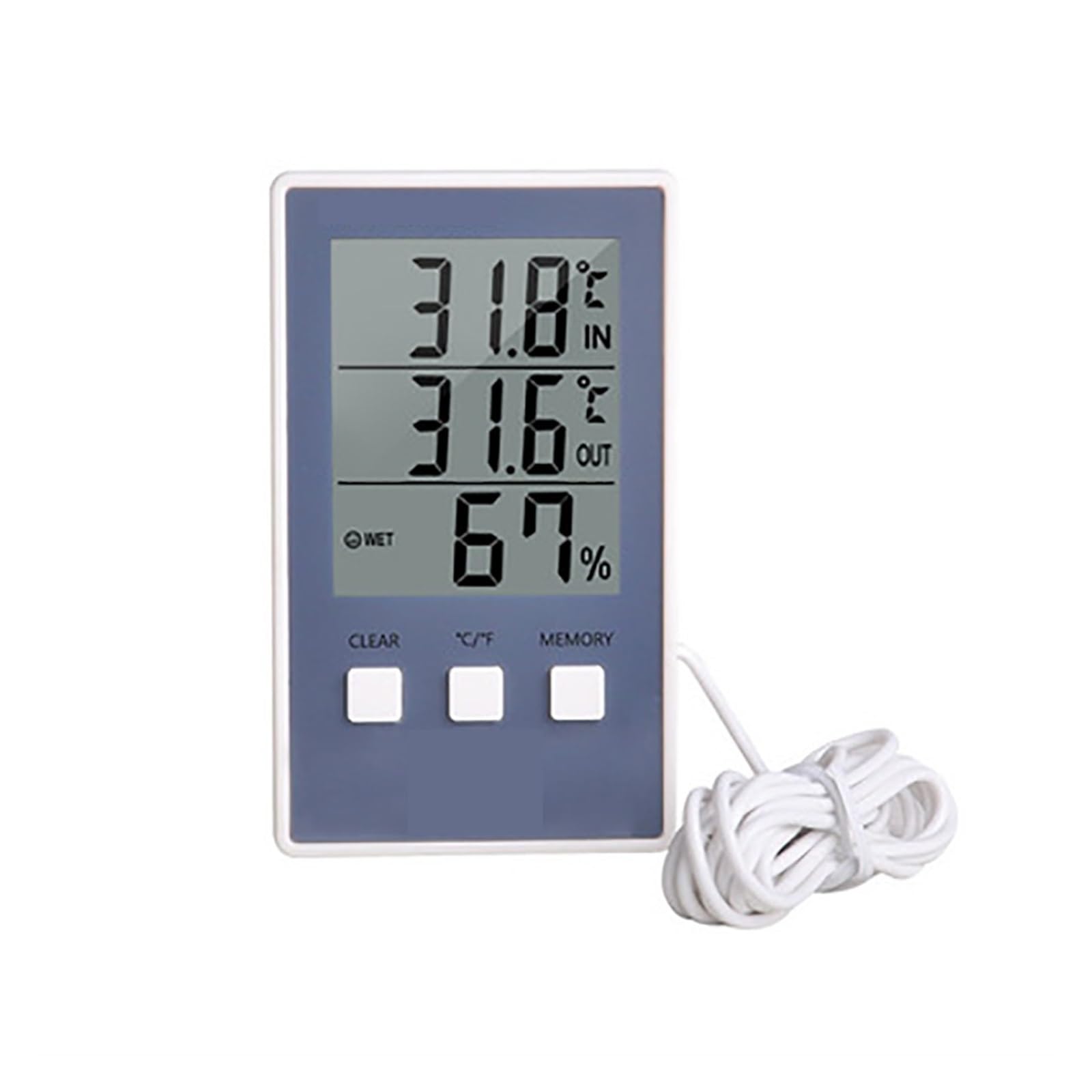 Termoigrometro Termometro Digitale Igrometro Misuratore di umidità della Temperatura Interna ed Esterna C/F Display LCD Sensore sonda Stazione meteorologica