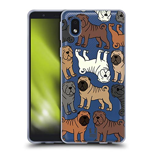 Head Case Designs Chinese Shar Pei Dog Breed Patterns 4 Gel Case [Military Grade Protection] Compatible with Samsung Galaxy A01 Core (2020)