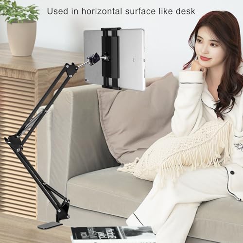 Image of Tablet Stand Phone Holder for Bed,iPad Holder for Desk, Headboard,Bedside,Table, Compatible with iPhone iPad Kindle or Other 4.5-13 inch Screen Device