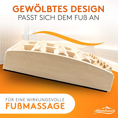 ALPENHAUCH - Fußmassageroller aus Echtholz mit Akupressurmatte - Vitalisierendes Fussmassagegerät mit Noppen - Stimulierender Fußmassage Roller - Fußmassage für Fersensporn & Plantarfasziitis 4