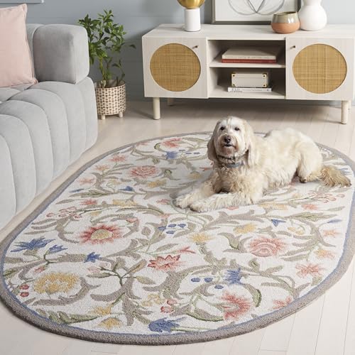 Tapete oval SAFAVIEH 3' x 5' de lana hecho a mano miniatura 2