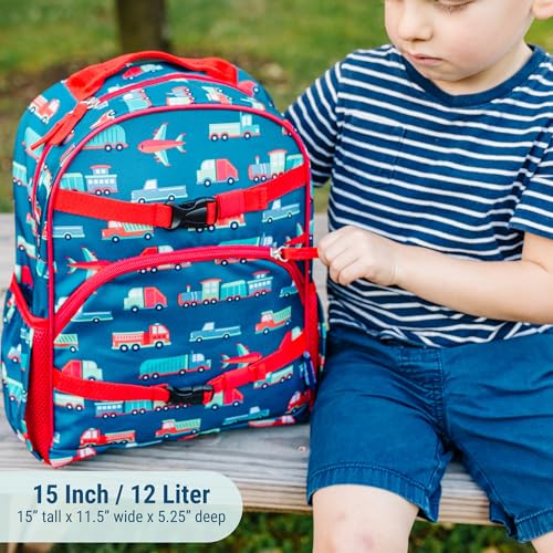 Image of Wildkin Kids Backpack for Boys & Girls, ECO rPET Recycled Lightweight Bookbag with Padded Straps