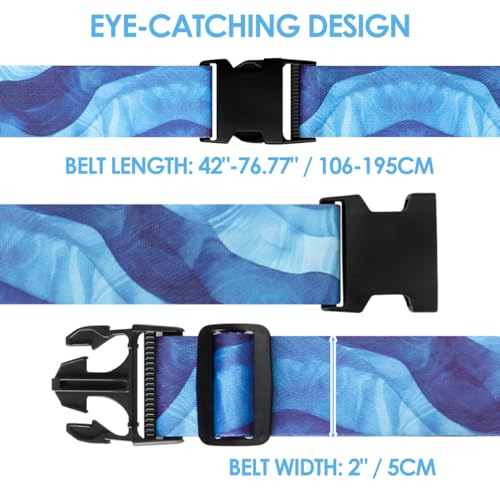 Image of 4 Pack Luggage Straps for Suitcases Adjustable Luggage Belt Suitcase Strap Travel Bag Accessories (Sky Blue(4 Pack))