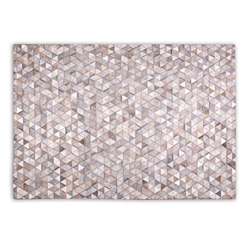 Alfombra de Pelo de Vaca para Patchwork, 120 x 180 cm, diseño Triangu