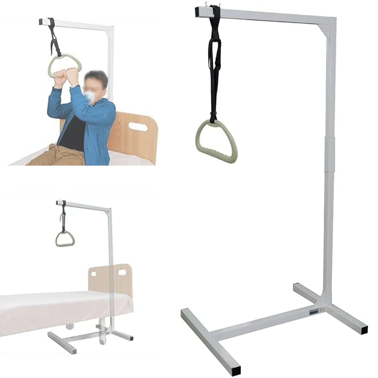 YXZYFPP Bed Trapeze Bar for Elderly Assistance, Mobility Aid with Pull Up Handles, Hospital Bed Support, Ideals for Home Bedroom and Care Facilities