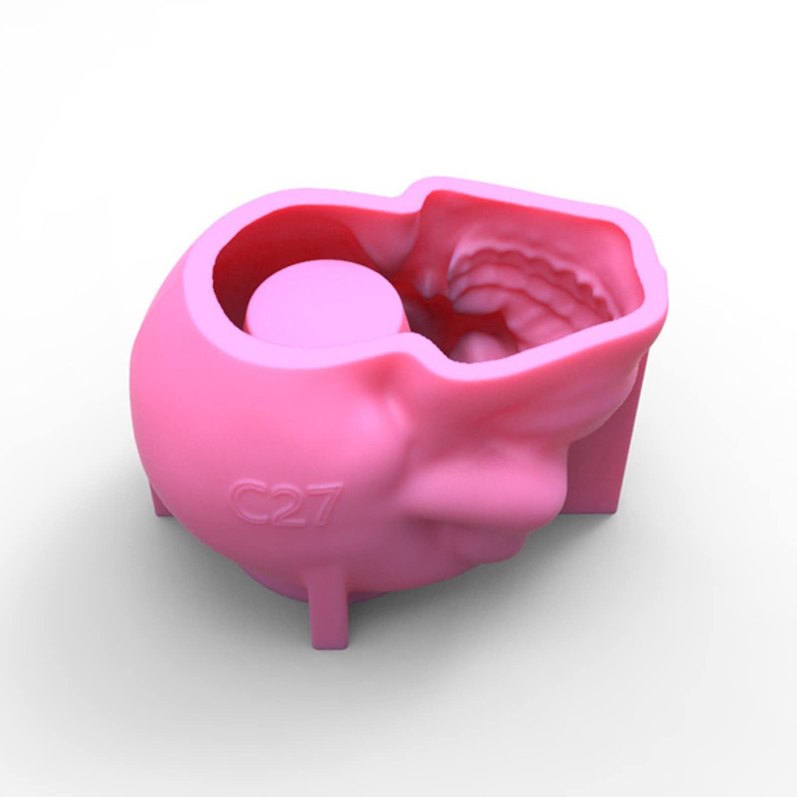 appuivbt 3D Skull Flower Pot Epoxy Resin Mold,Succulents Plant Pot Concrete Mould,DIY Craft Clay Mold,Plaster Mould Pen Holder Mold