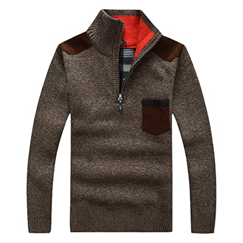 Pull à col roulé chaud en polaire épaisse avec demi-zip Sw8825