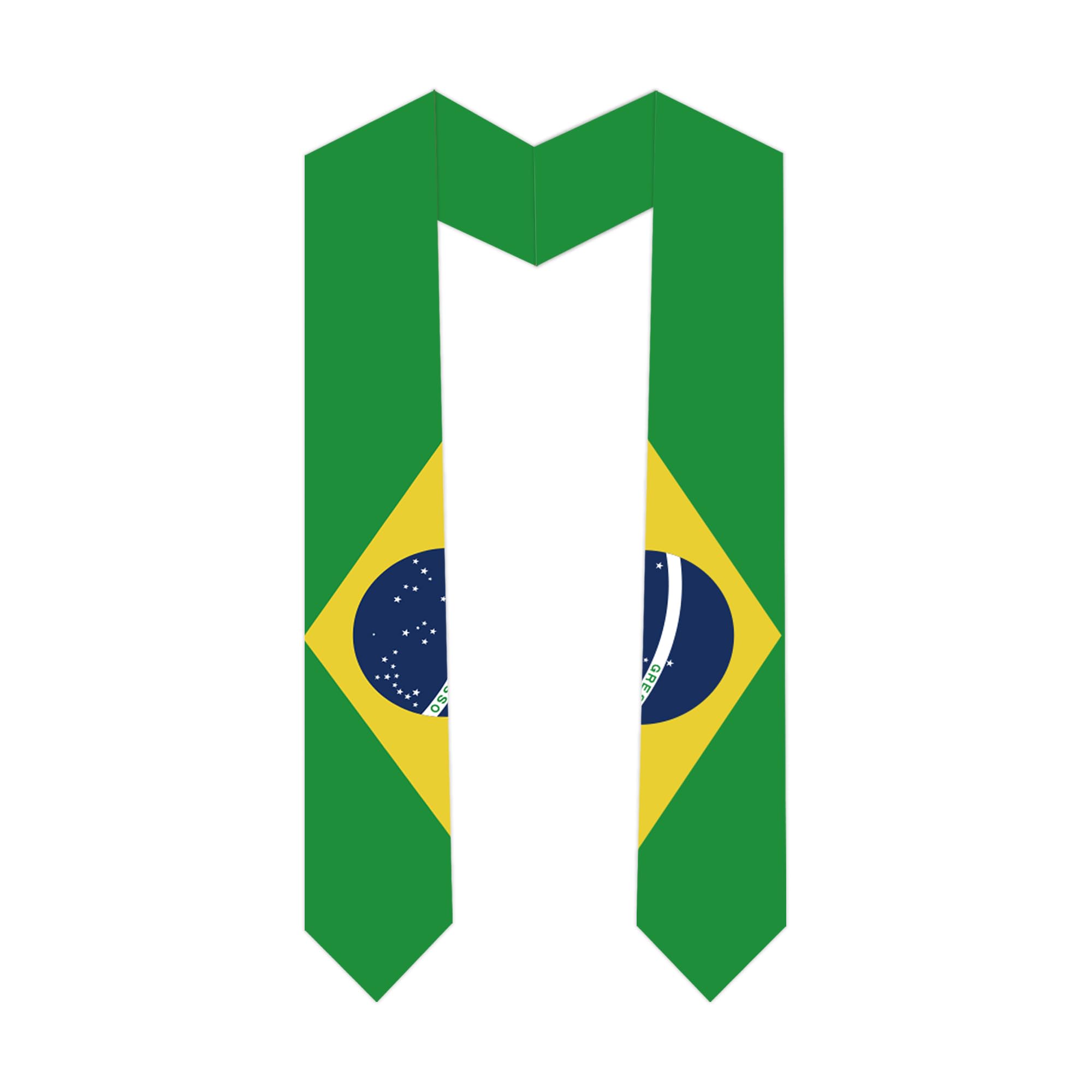 International Students Brazil Graduation Stole Brazil Country Flag Graduation Sash 5 X 72 Inches