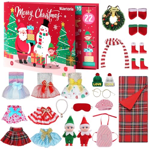 MJartoria Advent Calendar for Christmas Accessories for Elf Doll,...