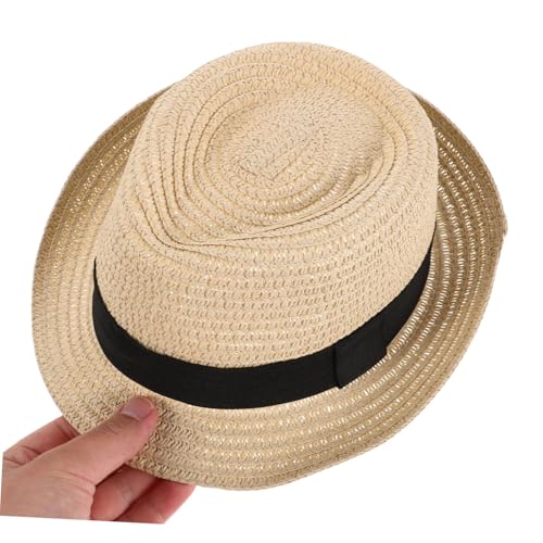 Sombrero de paja para niños transpirable con ala ancha de protección 4