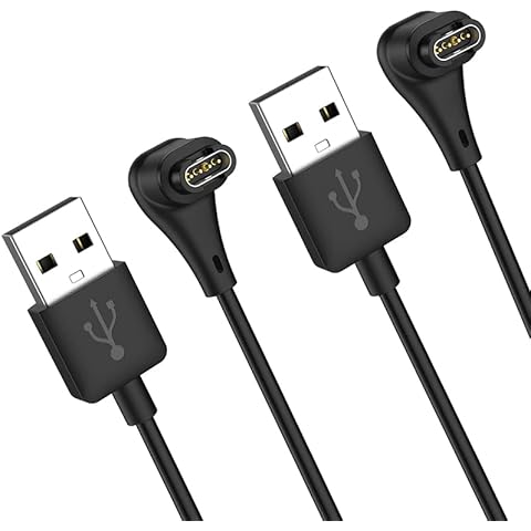 Charger Cable for Garmin Watch[2-Pack,3.3ft],Right Angle Fast Charging Cable 90°Elbow Design Compatible with Garmin Fenix 5/6/7,Forerunner 245/945,Vivoactive 3/4S/4,Venu 2/2S,Instinct 2/2S,Vivosmart 5 Cover