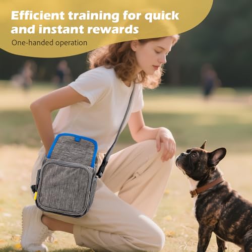 Leckerlitasche für Hunde, Futterbeutel für Hundetraining mit Reißverschluss, Verstellbarer Gürtel/Schultergurt, geeignet für Hundefutter/Handy/Schlüssel/Hundekotbeutel/Hundespielzeug