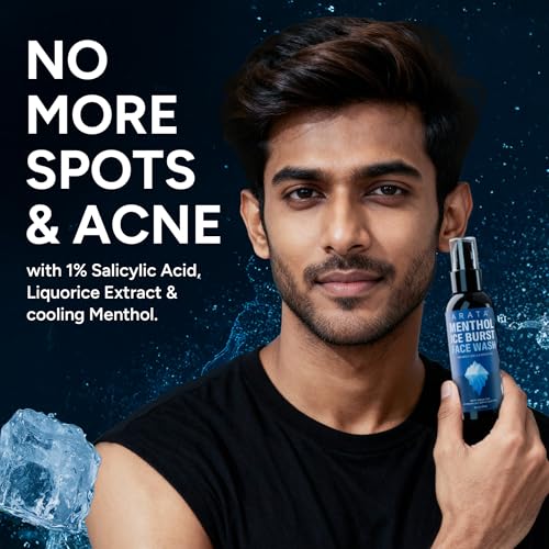 Image of Arata 1% Salicylic Acid Menthol Face Wash | Brightens & Detans Skin | Delivers Instant Cooling Sensation | For All Skin Types | For Men & Women 100 ML