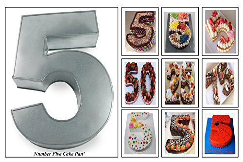 Euro Tins Teglia Grande Numero Cinque per Dolce di...