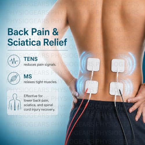 Image of Medgears Mini Tens+MS Transcutaneous Electrical Nerve Stimulation Tens Muscle Stimulator Machine for Physiotherapy electrotherapy combo for all Pain Relief (Self-Adhesive Pad)