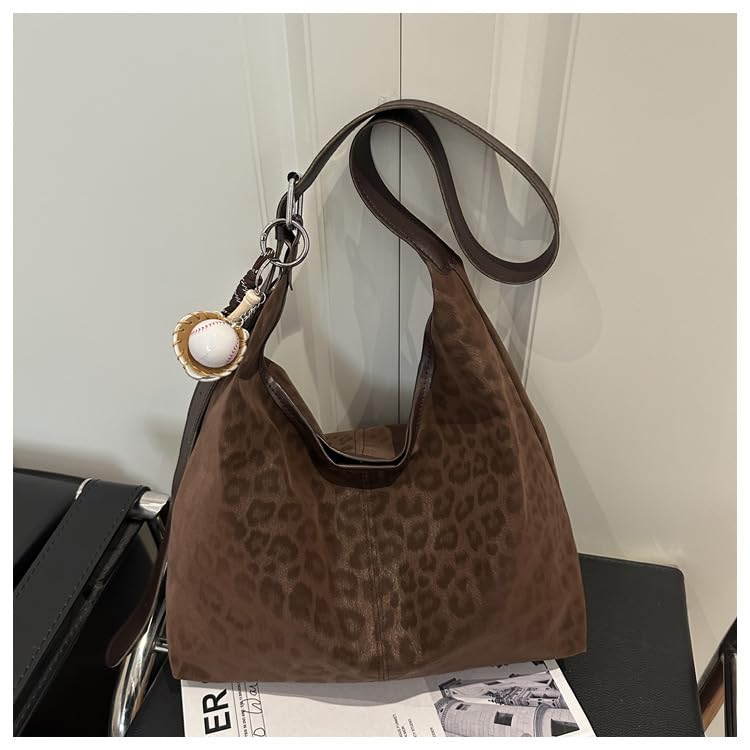 Image of y2k Cheetah Handbags for Women, Hobo Bag Cheetah Print Ladies Chic Shoulder Bags Tote Bag Leopard Print Large Crossbody