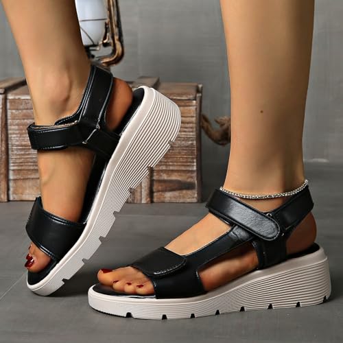 Sandales d'été légères et confortables à plateforme pour pieds larges