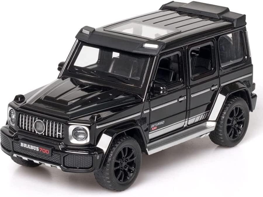 Exclusive Alloy Metal Pull Back Die-cast Car Scale Model with Sound Light Mini Auto Toy for Kids (Brabus-Black)